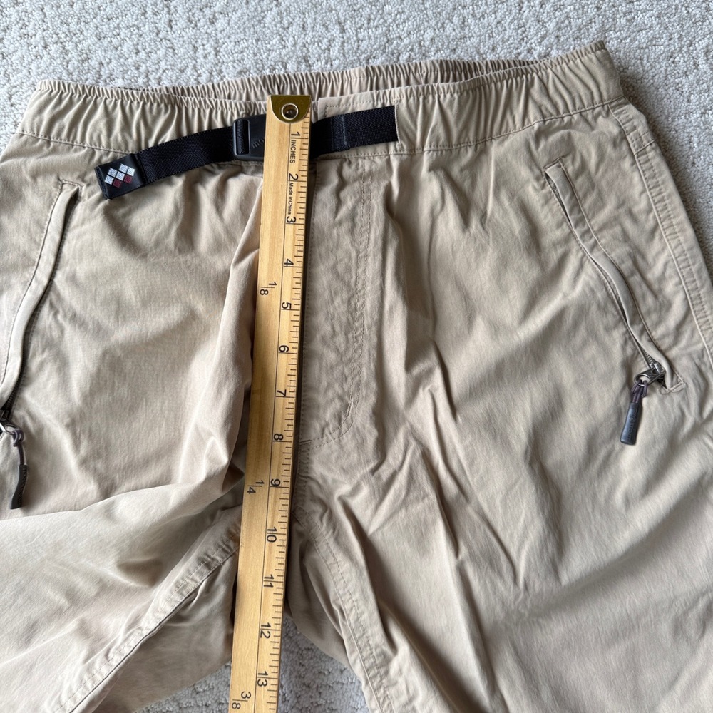 Montbell Hiking Shorts Mens Medium Tan Nylon Integrated Belt Gorpcore 11319 - Picture 11 of 14